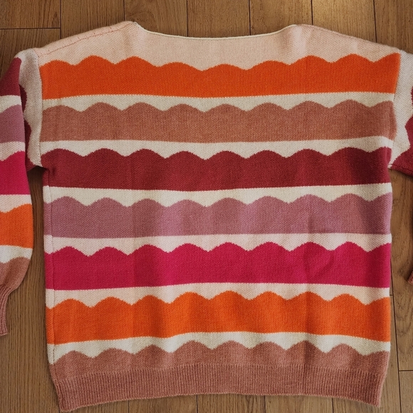 Colorful Oversized Wave Striped Sweater - Picture 8 of 14